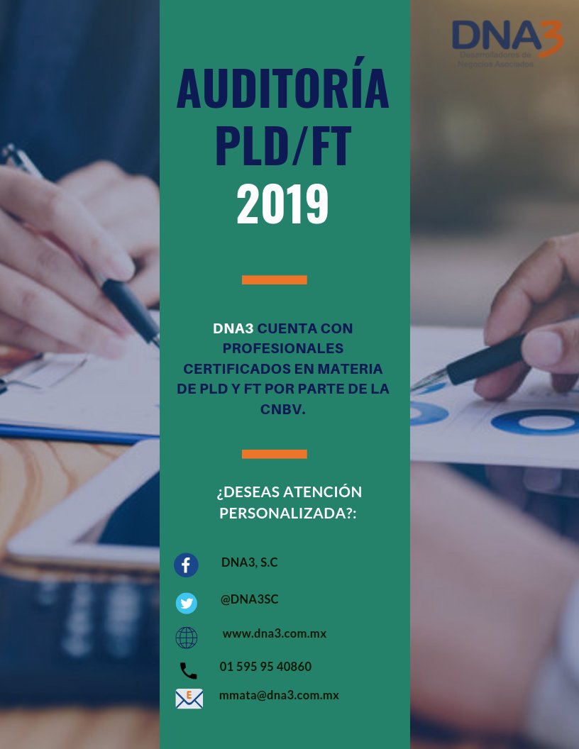 DNA3SC's tweet image. Si eres una #EntidadFinanciera no olvides que el periodo para auditar en materia de #PLD está próximo.

¡Acércate y asesórate!

Para mayores informes 👇🏼👇🏼👇🏼👇🏼👇🏼

#DNA3