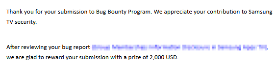 Aitor_FL's tweet photo. After getting a rly hard week, and while Samsung Mobile bounties are still pendings, got a 2k$ bounty from Samsung TV https://t.co/PBgZqkbSSx