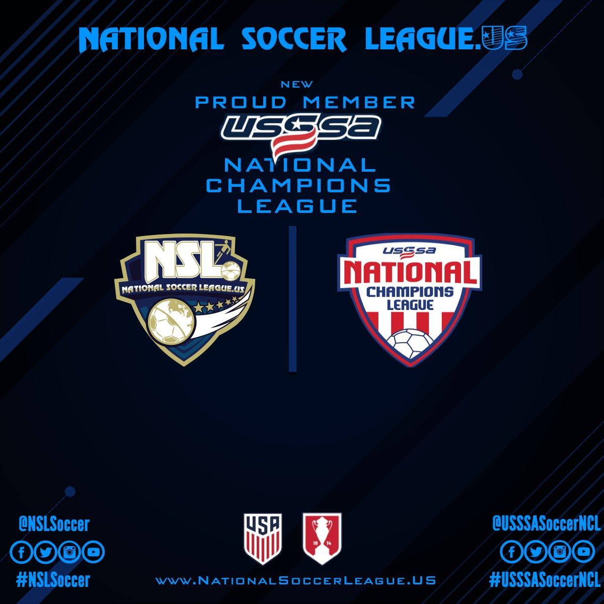 National Champions Soccer League USSSA (@ncl_usssasoccer) on Twitter photo The <a href="/SoccerUSSSA/">USSSA Soccer</a> National Champions League (NCL) is proud to announce <a href="/NSLSoccerLeague/">NationalSoccerLeague US</a> (NSL) as our newest league member. NSL began in 2000 and has multiple conferences across the country. NSL teams are excited to compete for a national title and play in the 2021 US Open Cup. The <a href="/SoccerUSSSA/">USSSA Soccer</a> National Champions League (NCL) is proud to announce <a href="/NSLSoccerLeague/">NationalSoccerLeague US</a> (NSL) as our newest league member. NSL began in 2000 and has multiple conferences across the country. NSL teams are excited to compete for a national title and play in the 2021 US Open Cup.