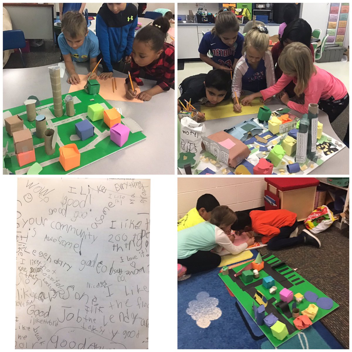CarlinColette's tweet photo. What fun we had going into the other 2nd grades to see their urban, suburban and rural communities!  We ❤️giving them compliments and reading ours as well. #hillthinkers https://t.co/XC1WItlDJR