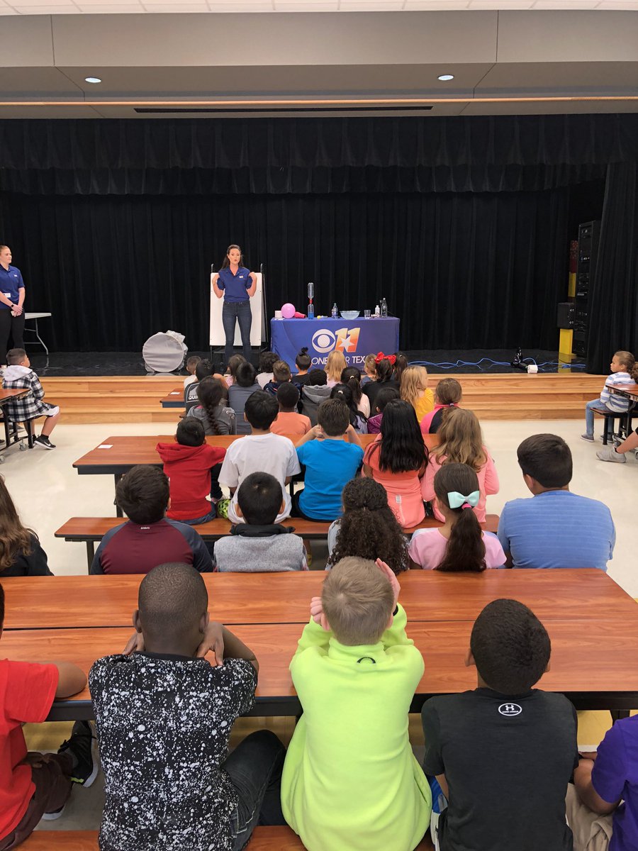 Ms_Sweeten's tweet photo. Cbs11 news came to do a weather presentation for our third graders today! https://t.co/YqY3MqTWG7