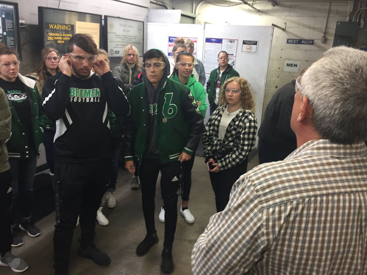 bremencastings's tweet photo. Four rounds of Bremen High School Students visited BCI today for the annual Manufacturing Day 2019. Students learned all aspects of our industry. #mfg2019 #manufacturing #highschool https://t.co/zM0klOSMy6