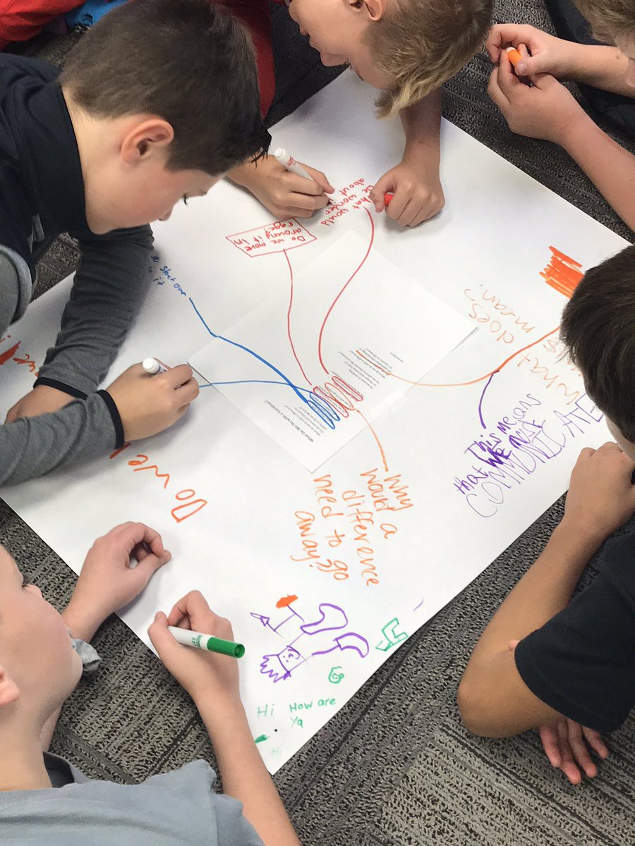 PavkovAnna's tweet photo. 6th grade Ss “discussing” a new poem with a chalk talk strategy. Making connections and elaborating on others thoughts 🙌 @FoschiaMMS @MentorMemorial #onceacard https://t.co/cSkAMixKy9