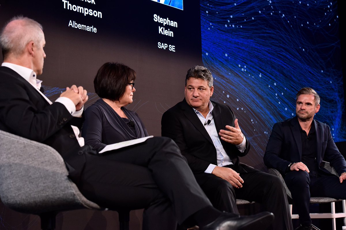 StphnKlein's tweet photo. Delighted to share stage with Angela Butler, VP Transformation @Suncor , Patrick Thomson, CIO @Albemarle and @maier0807, Co-Lead @SAPIndustries at #SAPMaxAttention Summit, London. inspiring insights how #SAPModelCompany help on the transformation to the #intelligententerprise https://t.co/OsSyy8ohSg