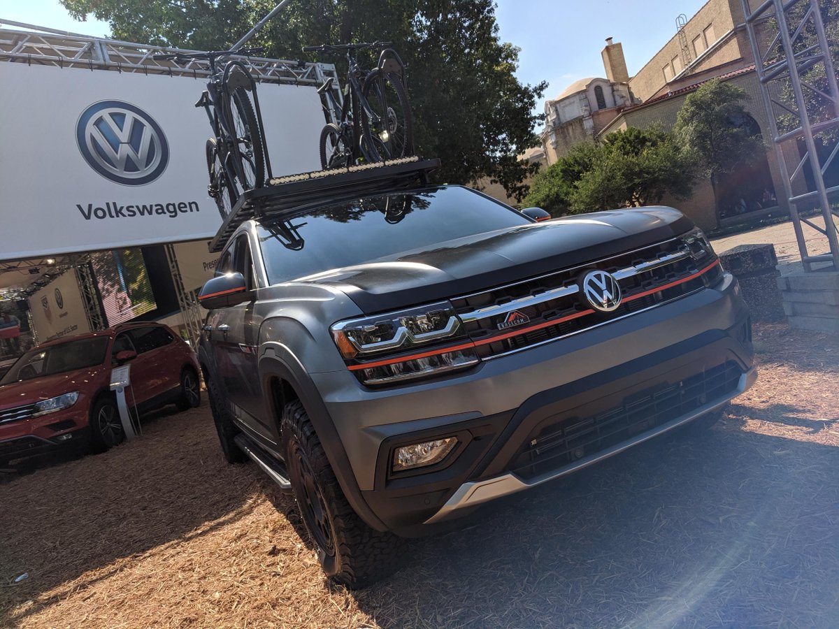 texasautoshow's tweet photo. Texas terrain ready? Meet the 2019 Volkswagen Atlas BaseCamp Concept SUV at the Texas Auto Show. This VW SUV has been retrofitted to show-off the more rugged side of its German engineering. #TXAS #TXautoshow https://t.co/pOLIdVl27w