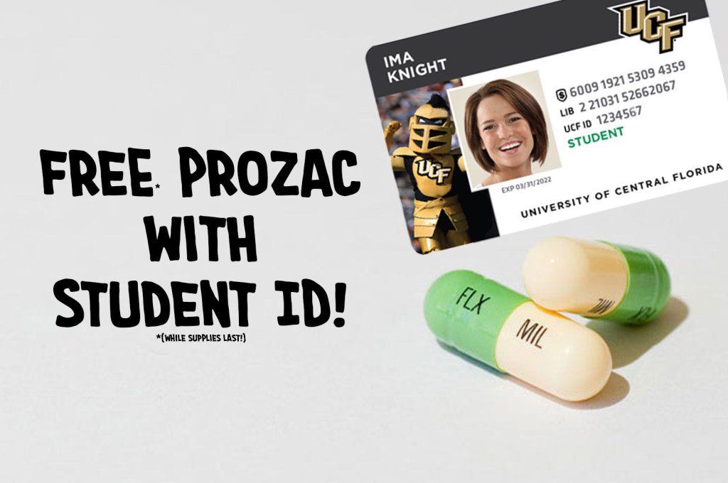 SaltyStallion's tweet photo. Students Now Allowed Daily Prozac With Valid UCF ID https://t.co/ineSYK2m1o https://t.co/LUtHIGMTB5