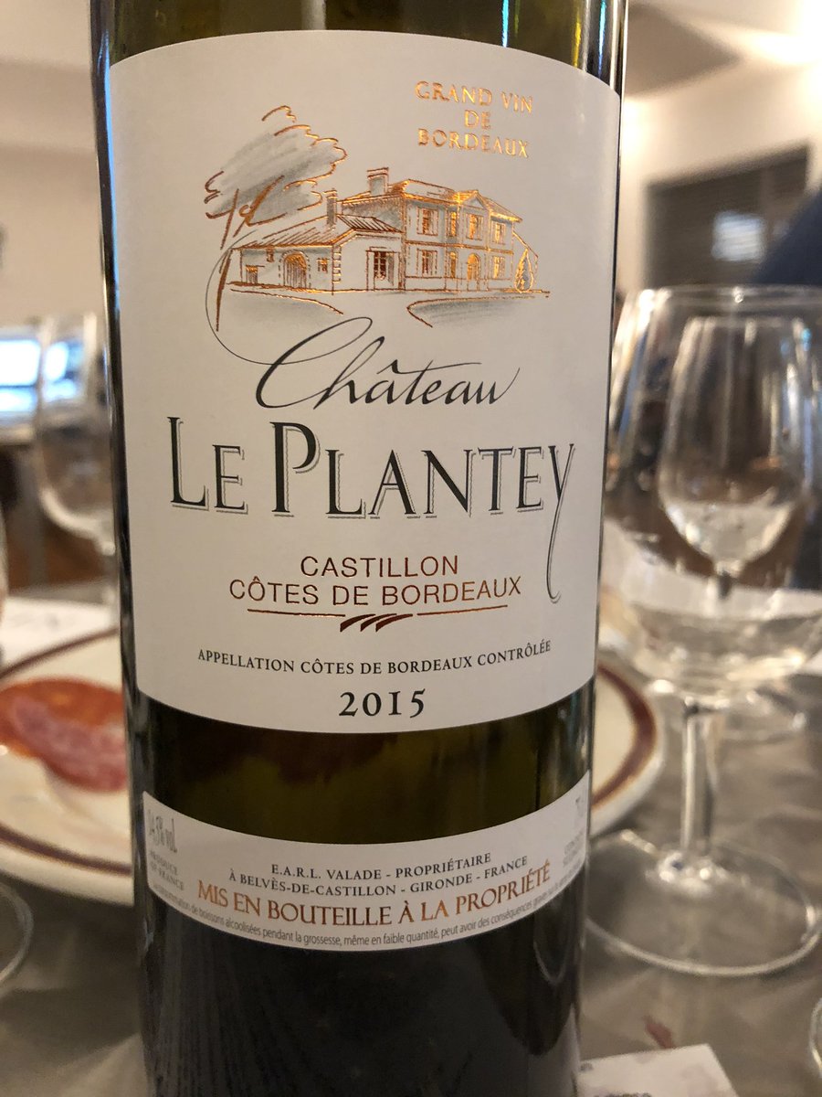 UptonWine's tweet photo. Wine no 6 is a Chateau Le Plantey, Cotes des Castillon.  Soft and rounded in the mouth #wineclub https://t.co/ecmCM6hCuq