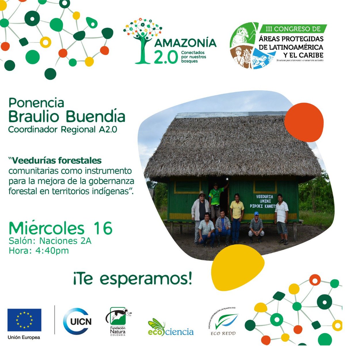 fundacionnatura's tweet image. En pocos minutos, Braulio Buendía, coordinador regional de #Amazonia2.0, estará hablando sobre la efectividad de la implementación de Veedurías Forestales comunitarias para el fortalecimiento de la gobernanza forestal en territorios indígenas de la  cuenca amazónica.

#IIICAPLAC