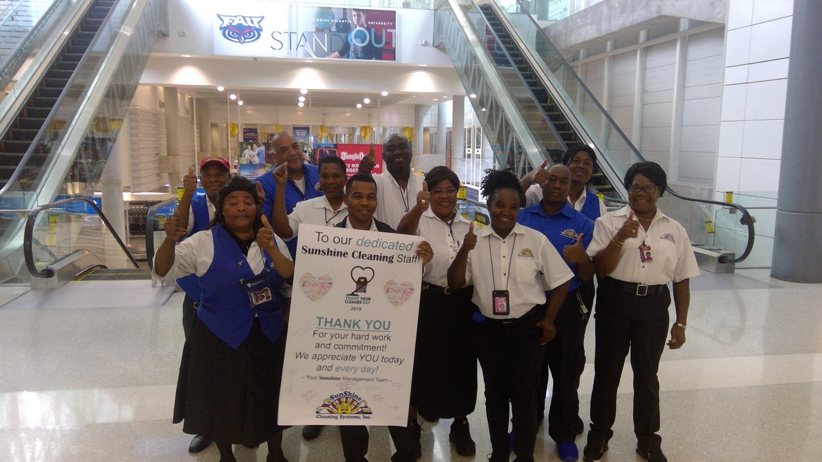 Sunshine_SCSI's tweet photo. It is Thank Your Cleaner day at Fort Lauderdale Hollywood International  @FLLFlyer. Sunshine Cleaning Systems is proud of our hard working dedicated employees who help to guarantee a brighter day for the traveling public!#ThankYourCleanerDay @SunshineCleanFL @ReadyBroward https://t.co/5LuVXBJSc6