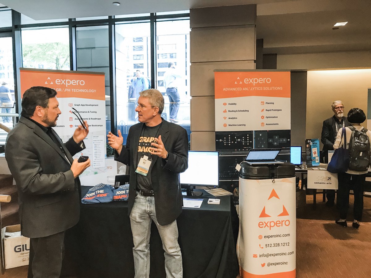 experoinc's tweet image. We are having a great time at #Graphorum! Thanks for stopping by our booth and saying hello today. Be sure to catch our Graph Practice Lead, @Brian_W_Hall, who will be discussing Graph Technology for Customer Journey Mapping coming up at 4:15 PM! #customer360 #graphdb