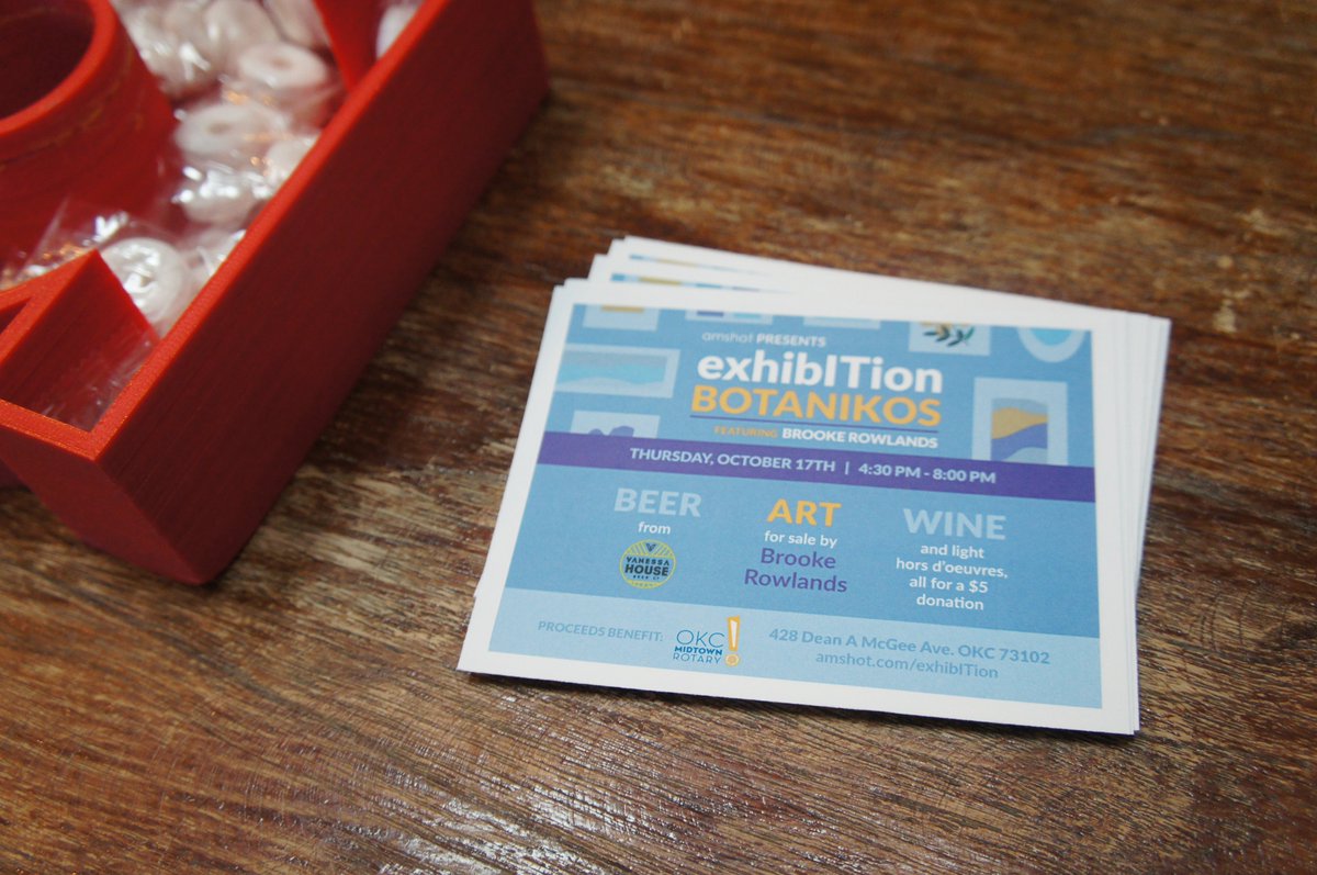 amshotsolutions's tweet photo. We don't know about you, but we can't wait for @brookerowlands art, @VHBeer, wine, and a good time! We'll see you tomorrow at amshot for exhibITion: Botanikos!  #1day #exhibITion #ITisArt

More info &amp; register: https://t.co/eNK6ZYF3uh https://t.co/4I84NfZAJZ
