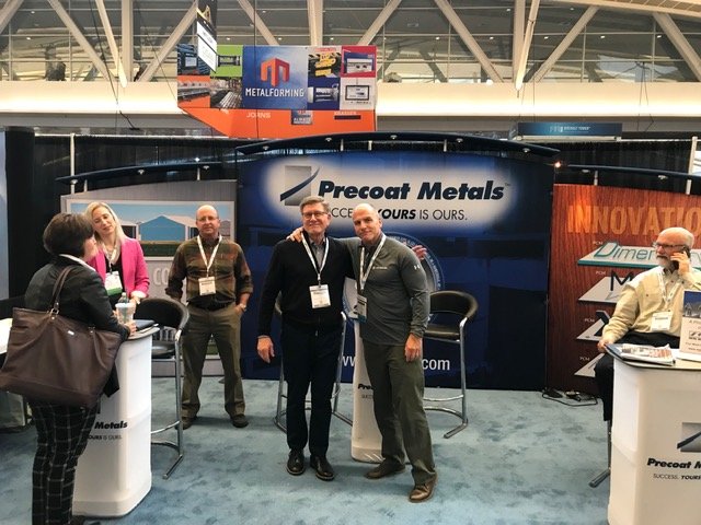 PrecoatMetals's tweet image. Have questions about coil coating? Duane, Chuck, Kristine &amp;amp; Matt are at #metalcon19 Stop by booth 1534 for all of the answers. @metalcon #coilcoating #prepaint #joinprecoat