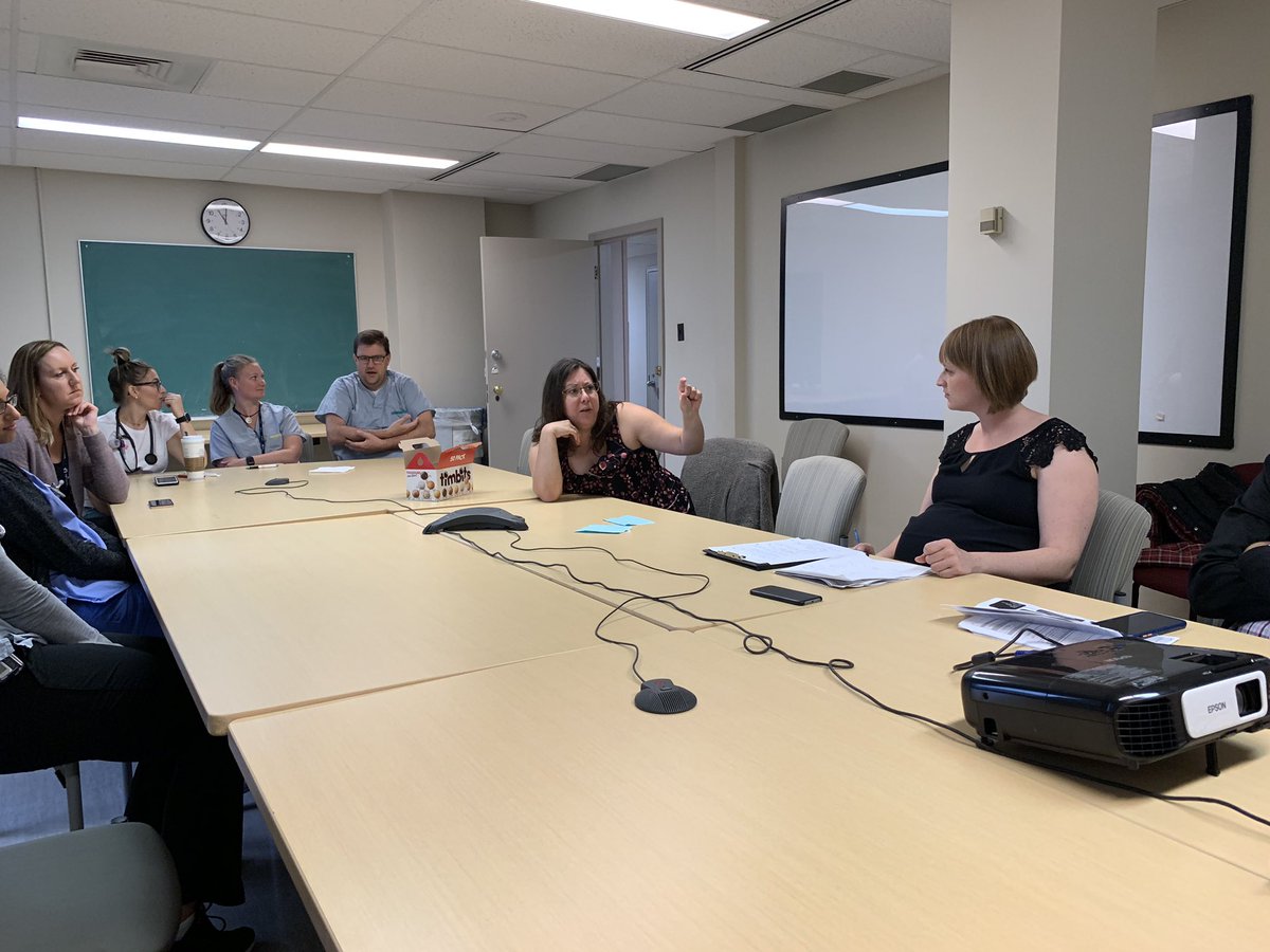 Debriefing after our mega insitu sim case! Kudos to our allies health team members who are dedicated to improving the way we prepare for challenging cases! <a href="/drcaners/">Kyla Caners</a> <a href="/shannontheune/">Shannon Theune</a> <a href="/HamHealthSci/">Hamilton Health Sciences</a> <a href="/HHS_staff/">Hamilton Health Sciences Staff</a> #simulation #cpd