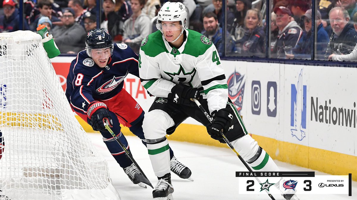 DallasStars's tweet photo. Miro and Pavs score, but it's not enough as the Stars fall tonight in Columbus.
@Lexus | #GoStars https://t.co/9fjrkIVT7X