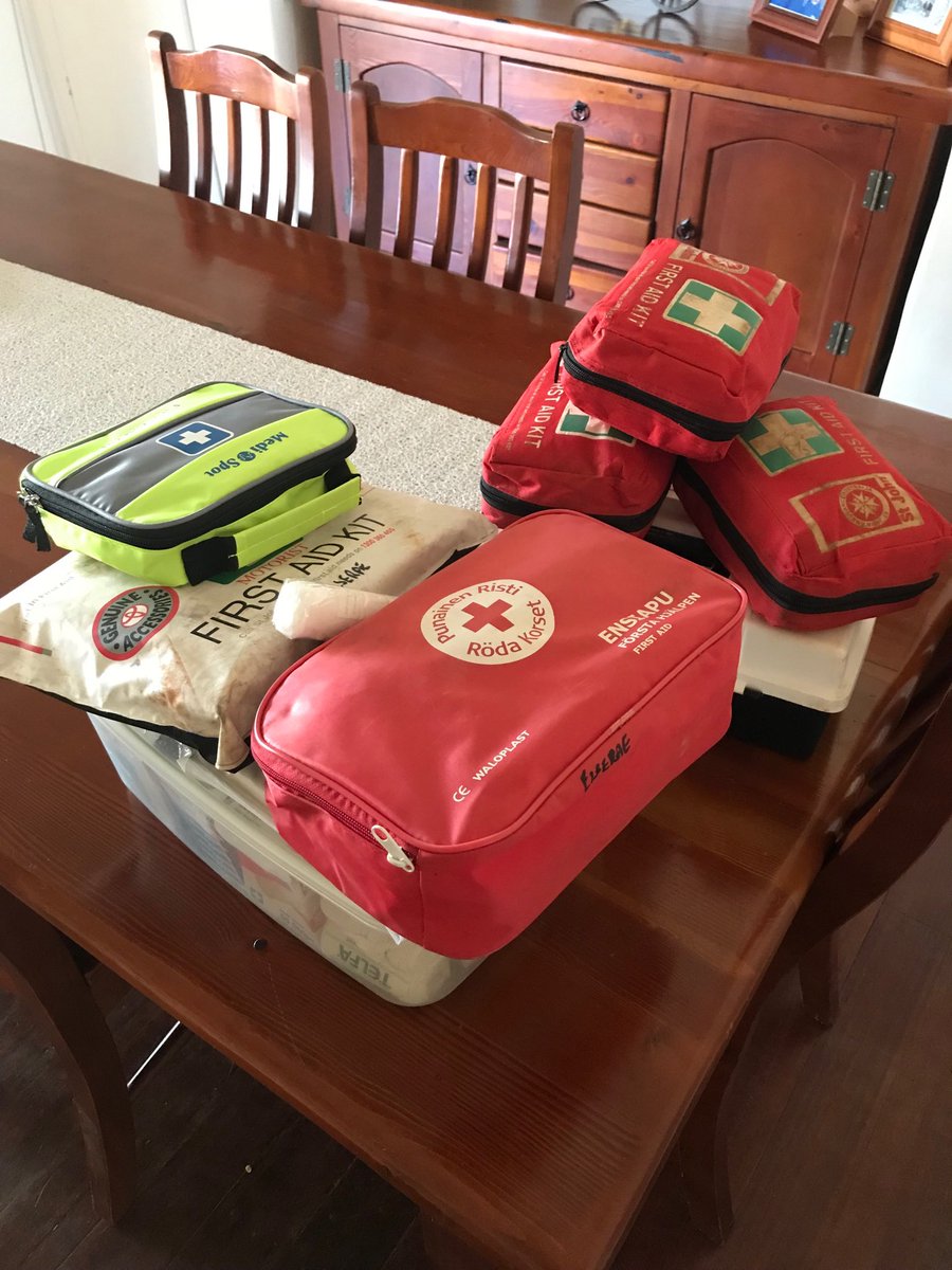elserae_ag's tweet photo. Going through the medical kits before harvest after doing the First Aid course. https://t.co/7kzBgJPGoB