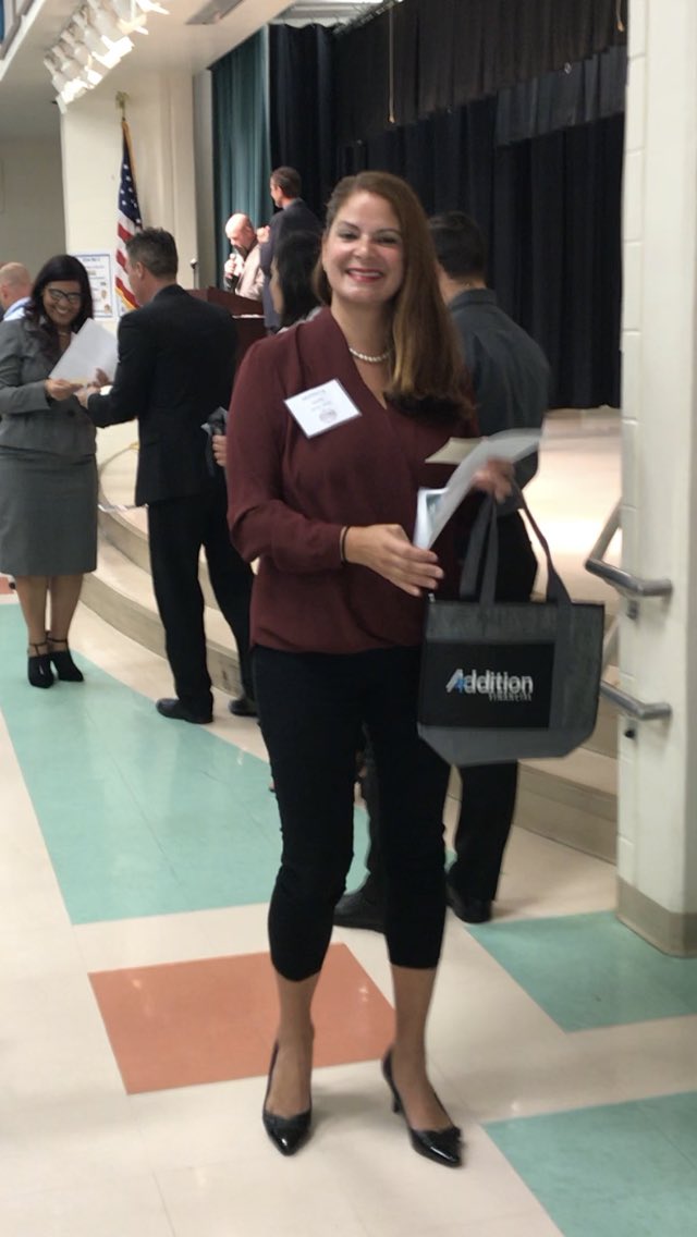 Our TOTY being recognized at the TOTY celebration. We are so proud and fortunate that Ida Sierra teaches at Hinson.