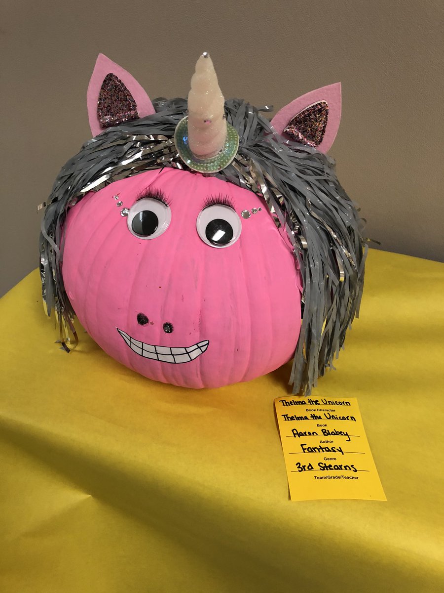 StearnsTeaches's tweet photo. We made #thelmatheunicorn for our pumpkin character contest! So fun! https://t.co/OBqo3wlCqm