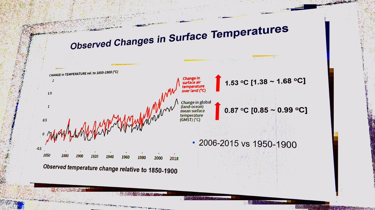 Temperature over land rising twice as fast as global average, already 1.5°C above pre-industrial, #IPCC Co-Chair Panmao Zhai shows at Hong Kong Observatory <a href="/weather_hk/">Weather for HK|香港氣象</a> #ClimateChange