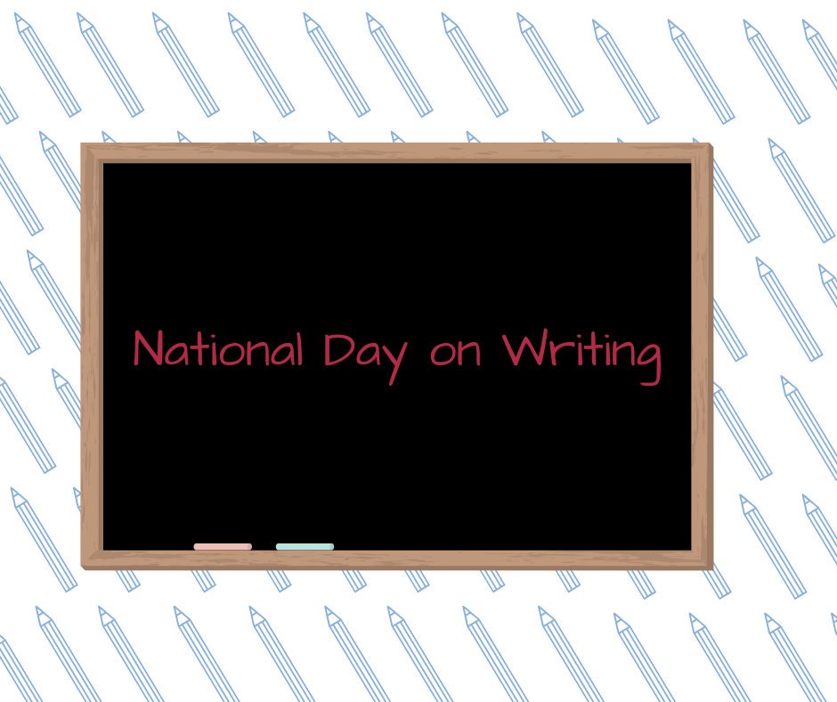 NdsuEnglish's tweet photo. National Day on Writing is coming up on October 20th! Be sure to mark your calendars to celebrate something that we all do that helps us share our voice! #dayonwriting #rrvwp Red River Valley Writing Project https://t.co/1UUyN6hd3p