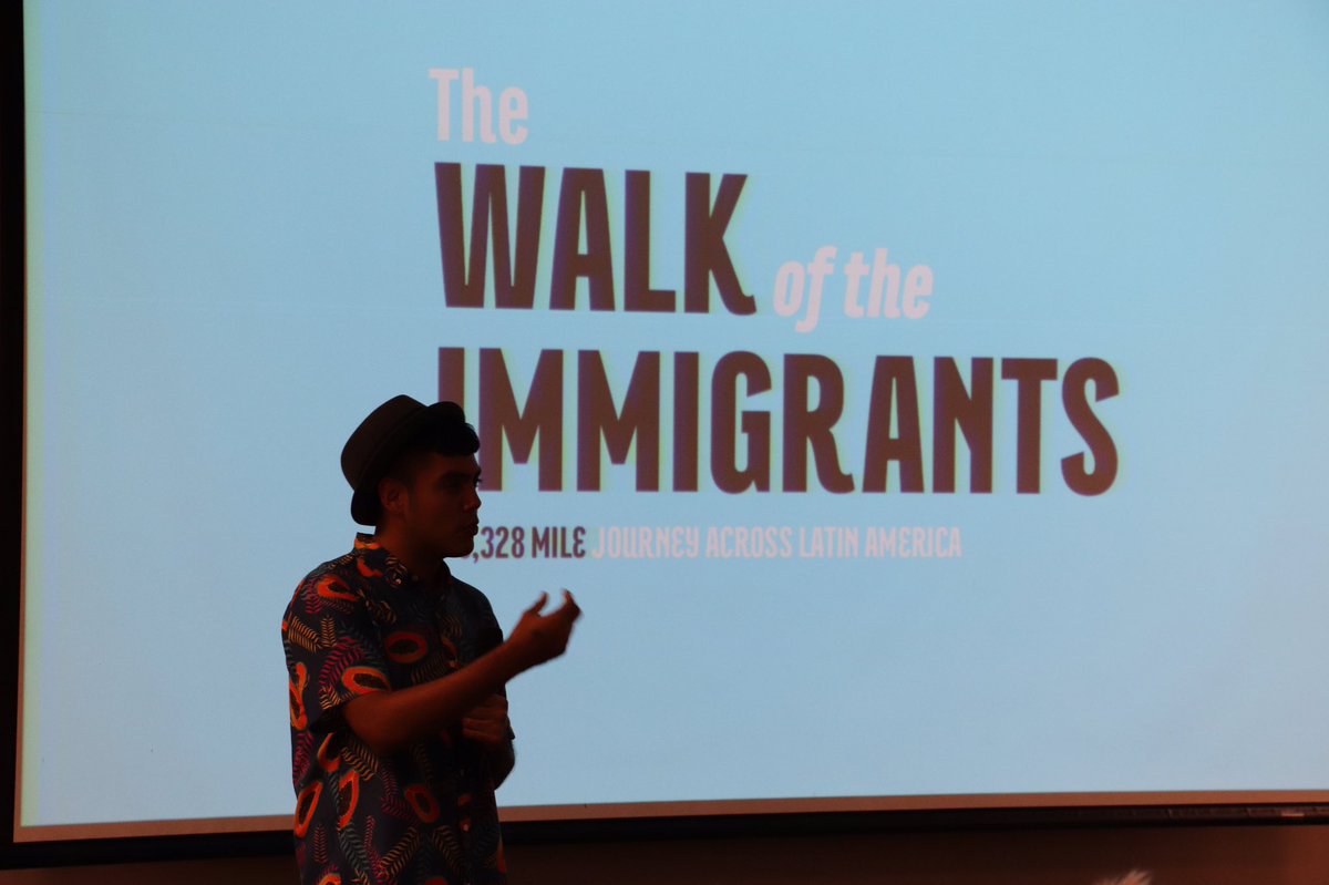 HudsonCCC's tweet photo. In the summer of 2010, Saul Flores embarked on a journey across 10 countries to bring awareness to Latin American issues. Today he shared his experiences with #HCCCStudents! #HCCCFall2019 #SaulFlores #TheWalkOfTheImmigrants https://t.co/f9jItVtZSH