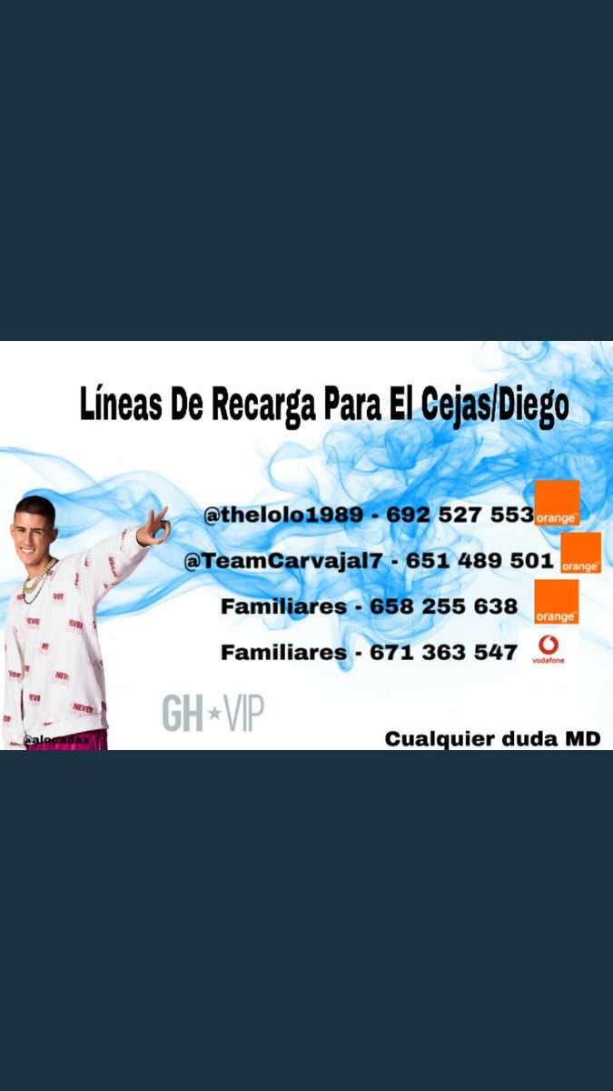 elcejasghvip's tweet photo. NUEVAS RECARGAS PARA EL CEJAS, VAMOSS RECARGAR!!!
#teamcejas #elcejas #GHVIPLimite5 #GHVIP7 #GHVIP16O https://t.co/EJ9ibyrfca