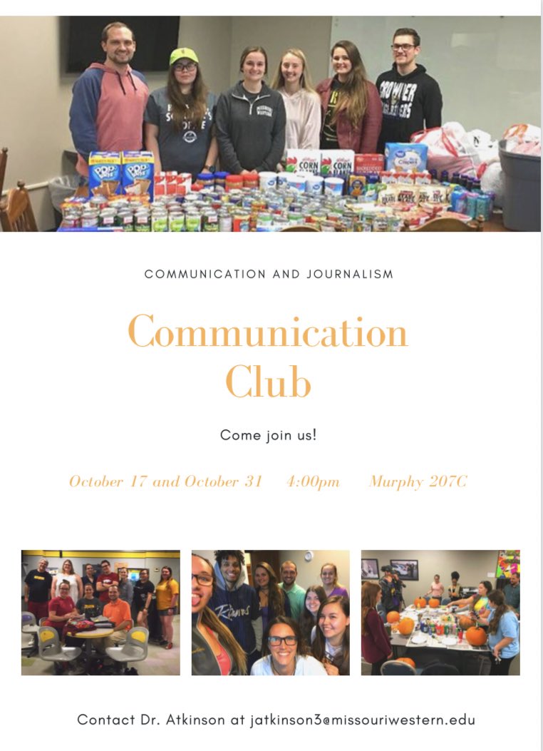 ChyChyy14's tweet photo. Come join us tomorrow at 4 for some pumpkin painting and treats!! 🎃 @MissouriWestern https://t.co/DLEUNIloaI