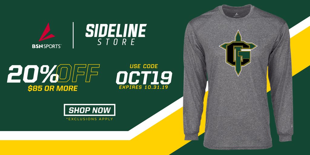 GCHS_ATHDEPT's tweet photo. Have you checked out the new gear at the Team Store?!? Follow this link (https://t.co/aLi7x9vzbI)and use the code below. Go Knights! #ArmorUp https://t.co/ne56RqERCy