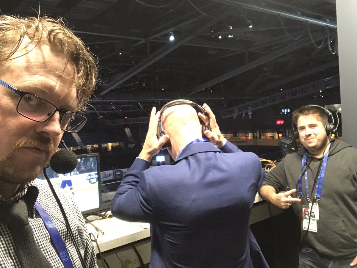 seanrcampbell's tweet photo. Back in the booth. @RocketLaval v @AHLBruins on #TSN690 with @jpoconnorMTL 7pm puck drop.
Hi @davetrentadue
#StrongHairGame https://t.co/u71j7Qhbyr
