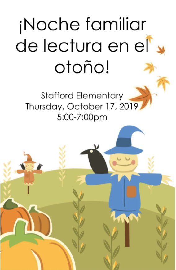 StaffordEISD's tweet photo. Join us TOMORROW for our Fall Literacy Night! We will have many activities, door prizes, and free dress passes for those who attend! #StaffordStrong #FallIntoLiteracy #EISDLiteracy @EISDofSA https://t.co/4HLn7kRVkN