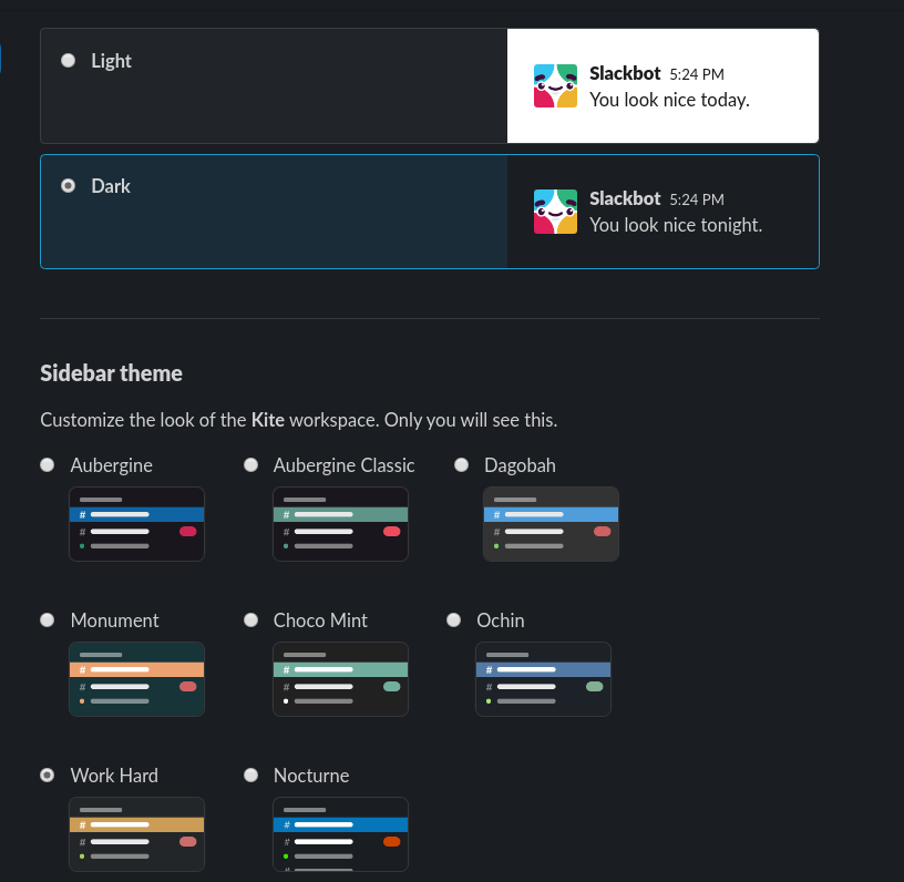 TheJoyOfPython's tweet image. Praise Cthulhu! Slack has official dark themes 🥰 
#slack #darktheme #developers #programming #devops #cthulhu @slack #slack