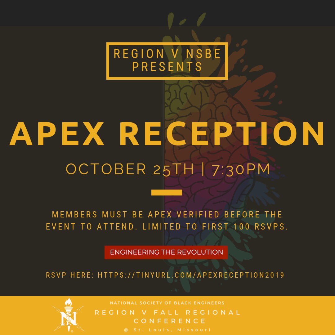 R5NSBE's tweet photo. Are an APEX member? Register for the APEX Reception at #R5FRC19. 

Link to Register: https://t.co/TQHU5azjY0

#EngineeringTheRevolution https://t.co/xLHDXHX0YD