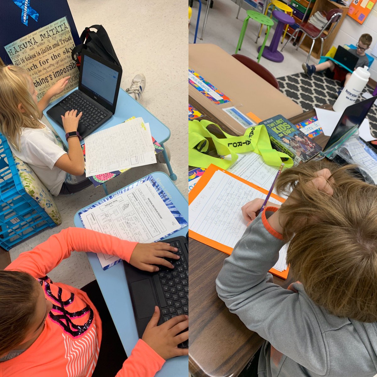 CRAGrimshaw's tweet image. What a great morning in 5th grade!  Awesome #BookClub discussions using our #PostItPlaylists and #StudentCreated self-evaluations.  #ReadingMenu time, and then on to drafting our #PersonalNarratives !