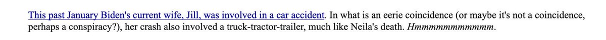 Cannot find anything about this so don't want to spread fake news but curious if anyone else had better luck than me? (the hyperlink referencing it goes nowhere) http://mrssatan.blogspot.com/2008/09/biden-lied-about-first-wifes-death.html