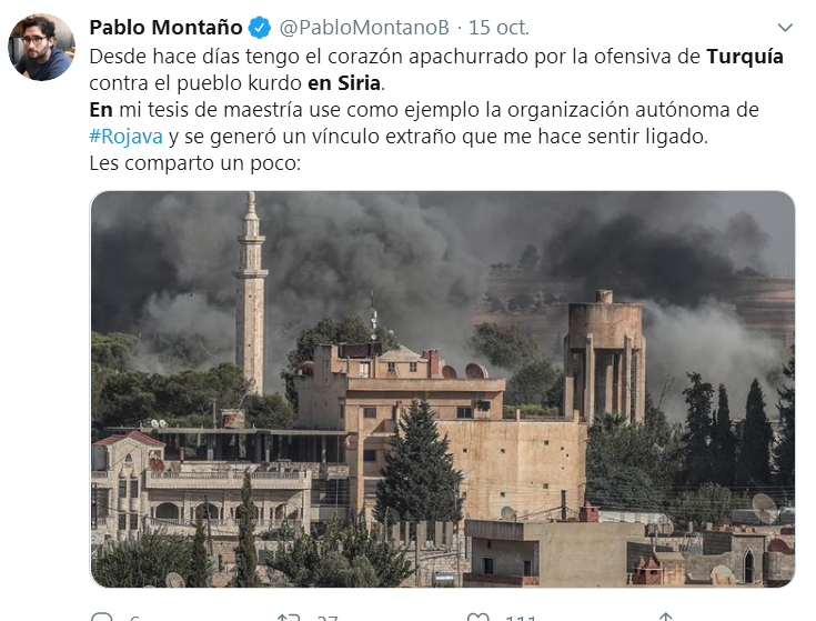 mirellayjuan's tweet photo. PERO NO ES ASI......ESTAN DESTRUYENDO HOSPITALES..ESTAN ASESINADO A CIVILES Y LIDERES POLITICOS....HAN LIBERADO A PRISIONEROS DEL ESTADO ISLAMICO...Y PARTE DE SUS TROPAS SON DEL ESTADO ISLAMICO..Y ESTAS "INVADIENDO" A UN PAIS @Zabayar @dcabellor @HelenaVillarRT @RTultimahora https://t.co/0eTdnqTV3f