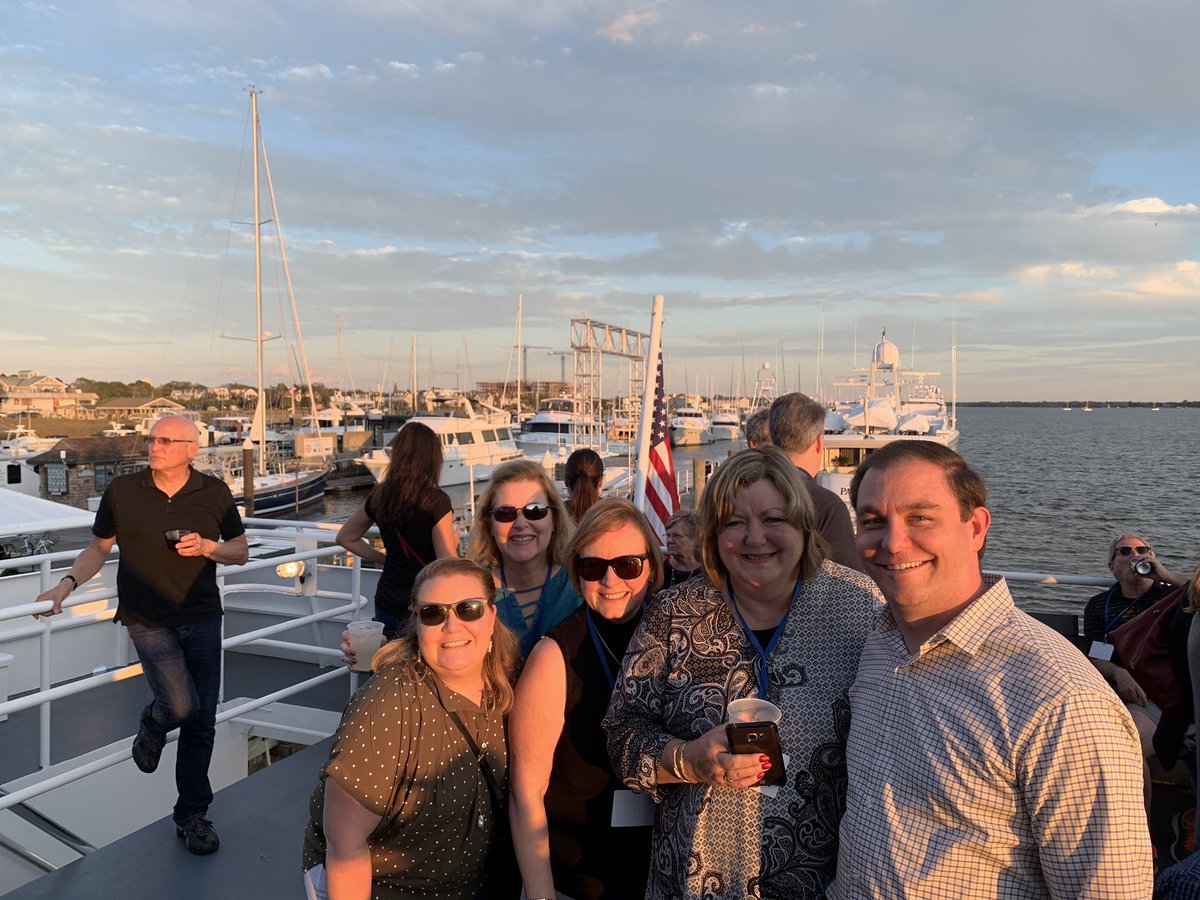 Buffalo_AT's tweet photo. Athletic training faculty with our #SPHHP Dean and faculty from rehabilitation science enjoying the Charleston Harbor dinner cruise at #ASAHP2019 #HereisHow https://t.co/AMDVLYU1G7