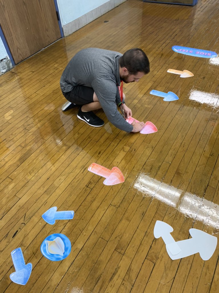 mullanphyPE's tweet photo. Mullanphy halls getting some more sensory pathways! #HSHC #Americashealthiestschools @AIM4FitnessSLPS @terryatteberry5 @MoFoundHealth @HealthierGen https://t.co/REyv3SlMii