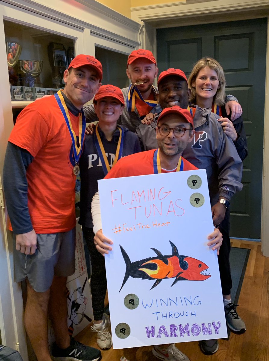 RowTeamConcepts's tweet photo. We had an energized group from the #Wharton #Twitter program today combining  #experiential #learning and #highperformance training through our #TeamChampion #rowing program. Check out our awesome teams! #highseas #flamingtunas #alittlecomplex and #riverdogs https://t.co/rWuOQhpZet