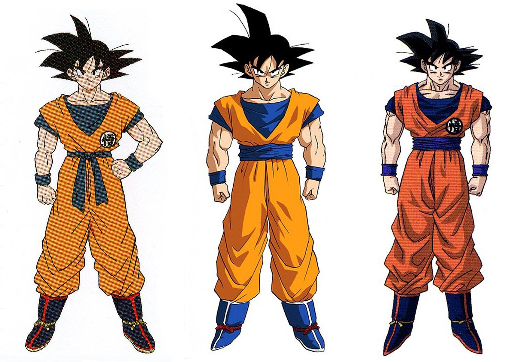 Goku drawn by: Naohiro Shintani, Akira Toriyama and Tadayoshi Yamamuro. 