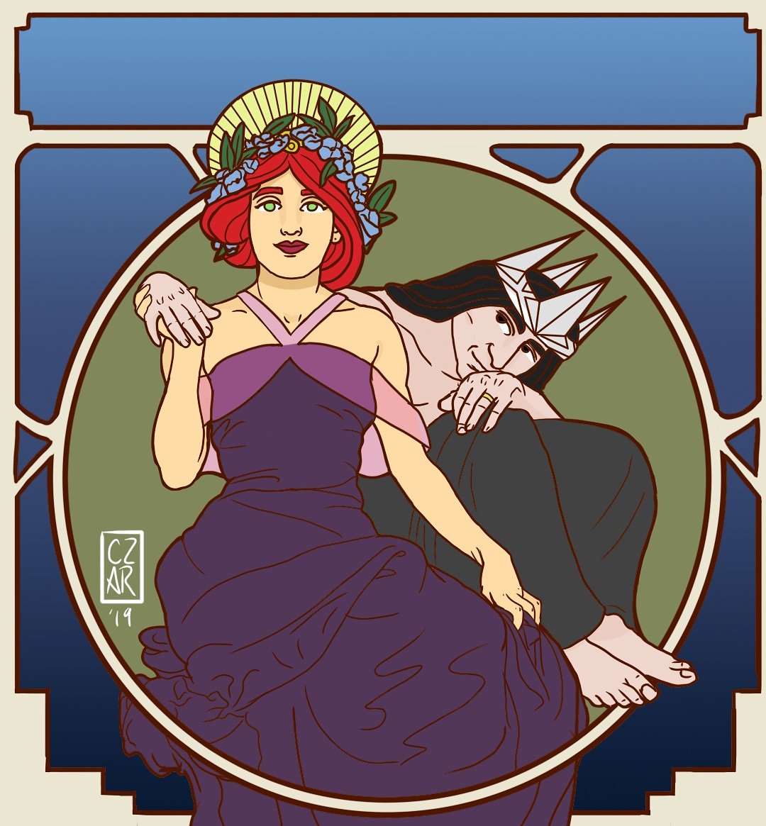 CzarDrawing's tweet photo. Persephone & Hades #art #drawing #digitalart #artnouveau #persophone #hades #greekmythology #mythology #gods #goddess https://t.co/845XkotDVh