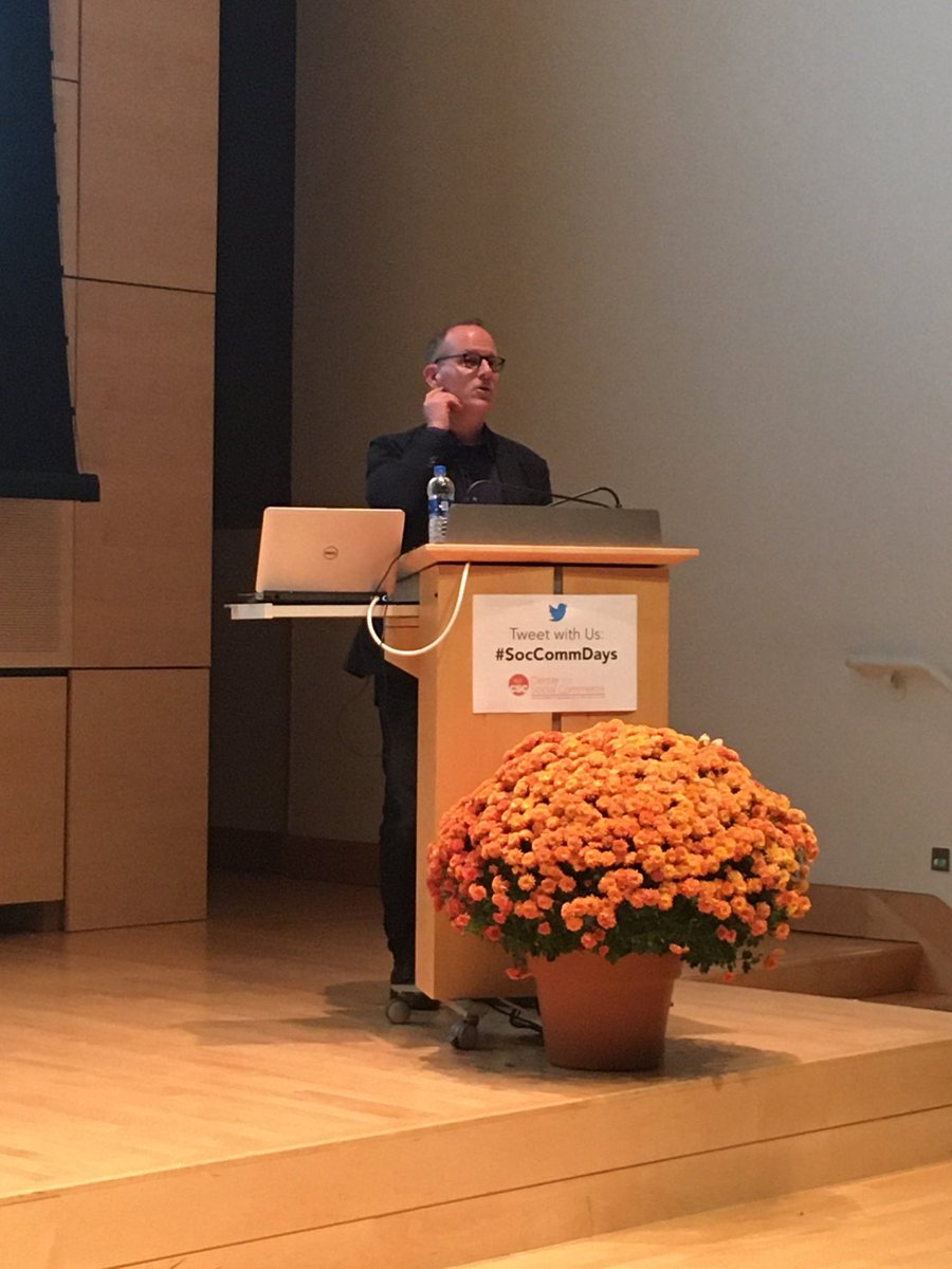 Overall trust may be down, but today’s most trusting relationships are between employers and their employees. Fascinating insight from <a href="/EdelmanPR/">Edelman</a>’s trust barometer shared by <a href="/coreydu/">Corey duBrowa</a> at #SocCommDays