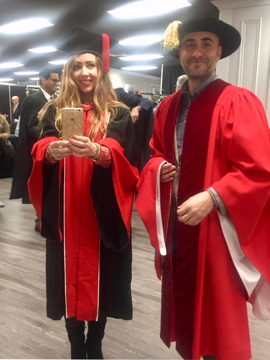 CraigCarys's tweet photo. Thrilled to be at #YorkUConvo today to celebrate the graduation of the one and only *DR* @bobtarantino!! 👏 🎉  @OsgoodeNews @OsgoodeGLSA @OHLSGradPrgmDir 
(My delight was dampened only slightly by my gown/gold tassel envy! @yorkuniversity has *the best* PhD robes!) https://t.co/0O5SxjUhm3