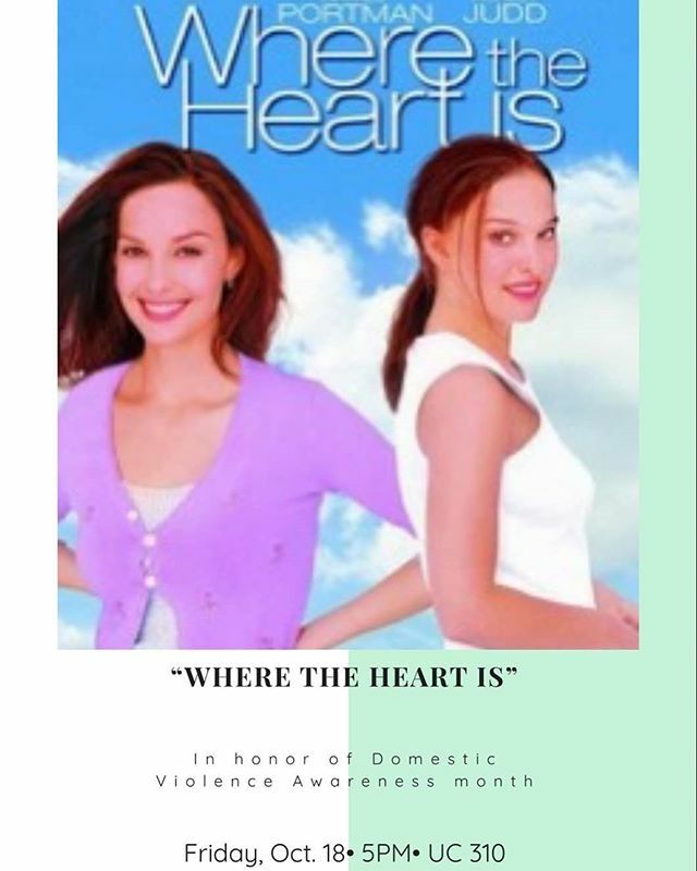 PeayStandingUp's tweet photo. This Friday at 5pm in UC 310, FMLA will be showing "Where The Heart Is" in honor of domestic violence awareness month. 💜

#peaystandingup #apsufmla #feministmajority #feministcampus #domesticviolenceawareness https://t.co/TXhqJTLNsu https://t.co/DPvLeMLTTZ