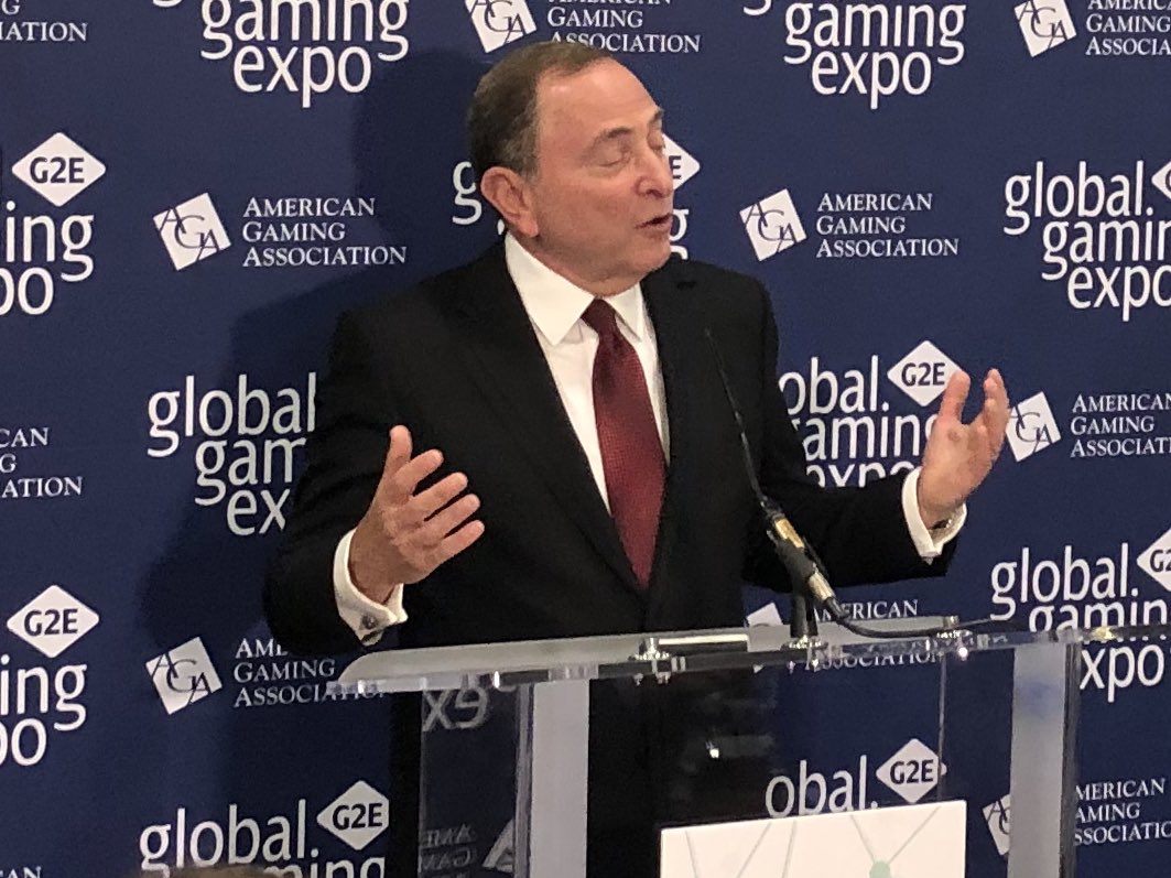 hometownJT's tweet photo. When asked how @GoldenKnights have changed the way the NHL does business, Commissioner Gary Bettman said they have forced a greater league-wide focus on game presentation and atmosphere. That’s a huge testament to the work of @JonnyGreco and his team. https://t.co/fa5nmk55Qy