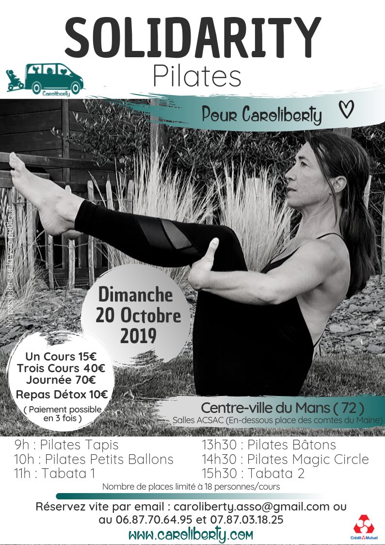 carolibertyasso's tweet photo. Que faites-vous Dimanche ?Fonces à Solidarity Pilates au Mans pour te ressourcer, te renforcer, découvrir ou te perfectionner à la méthode pilate et Tabata lors d'un stage d'une journée ou juste pendant un atelier! https://t.co/r3YlSC16ue #pilate #lemans #tabata #amazinglemans https://t.co/bTCJwcyZy2