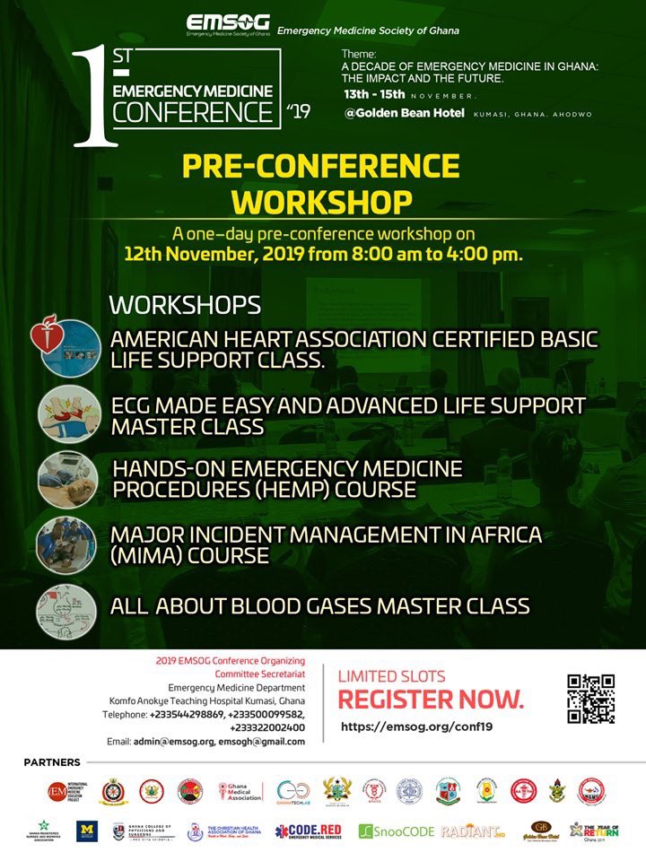 Bad news: Time Flies... Good news: You are the pilot <a href="/manifestive/">M.anifest</a> . With 27 more days to go!! Why have you not yet registered for the Emergency Medicine Society of Ghana 🇬🇭 Conference 13-15th November. Register now. emsog.org/conf19 <a href="/ena_ghana/">Emergency Nurses Association-Ghana</a> <a href="/emsoGH/">Emergency Medicine Society of Ghana-EMSOG</a>