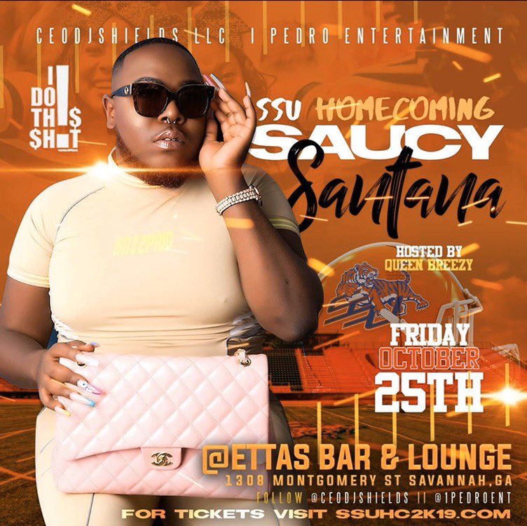 Tas_play's tweet photo. 🔷🔸SAVANNAH STATE HOMECOMING WEEKEND OFF CAMPUS PARTY LINE UP #SSU #SSUHC2k19🔹🔶

Fri- Models &amp; Bottles  
Hosted By @SaucySantana_ 🔥

Sat - SSU #LITology | Official #SSU Vs #ASU After Party w/ @RichHomieQuan 
@CallHimMiami 
For Tickets -> https://t.co/yFMvKpUM1L https://t.co/m92cu5knMw