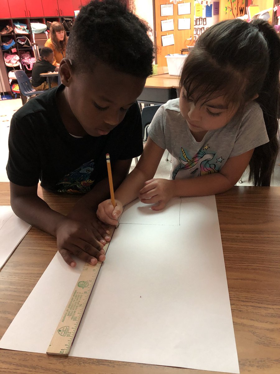 AngelAl97118471's tweet photo. We are learning to measure and use the straight edge on the ruler to draw while finishing our final drafts of our Little Libraries.  Great lesson and loved seeing the ownership these little learners have taken of their projects. This is serious work!😊 @ProudCardinals https://t.co/NoAccaveKR
