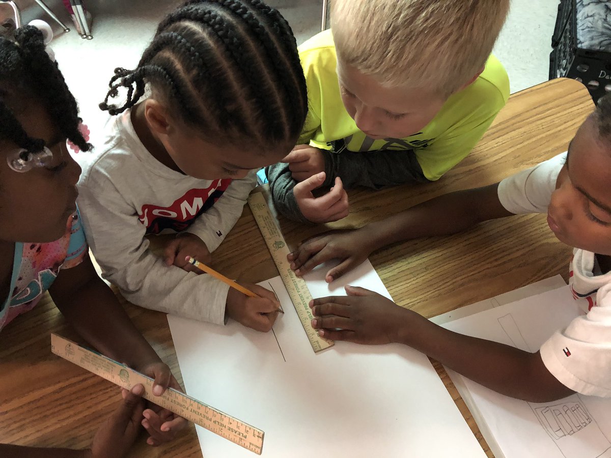 AngelAl97118471's tweet photo. We are learning to measure and use the straight edge on the ruler to draw while finishing our final drafts of our Little Libraries.  Great lesson and loved seeing the ownership these little learners have taken of their projects. This is serious work!😊 @ProudCardinals https://t.co/NoAccaveKR
