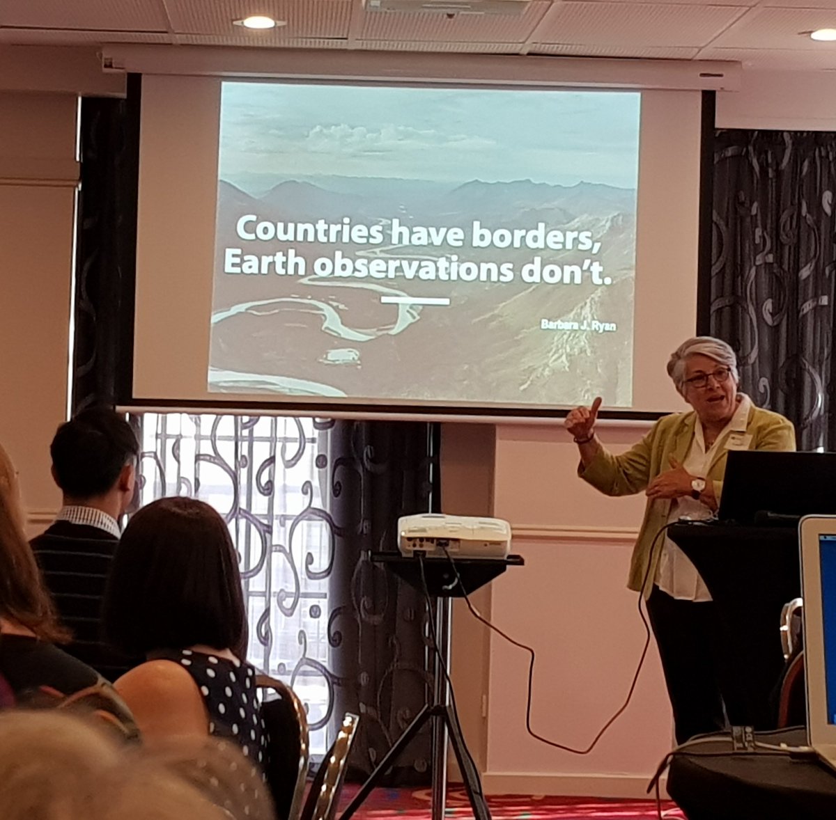 one_sal's tweet photo. @BarbaraRyanGEO "Countries have borders, earth observations don't" making it clear. Great start to the @TERN_Aus Strategic Planning Workshop https://t.co/ZYyynQKAp3