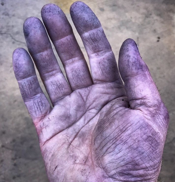 RobertFoleyWine's tweet photo. #winemakerwednesday: Bob’s hand. Every October. For the last 40+ years. #bobfoley #robertfoleywines #winemaking #harvest2019 https://t.co/KUbFRKpr4M